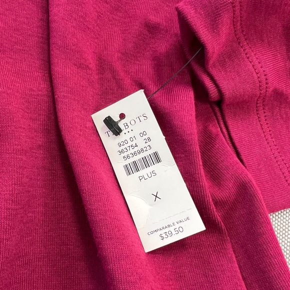 TALBOTS Cotton Long Sleeve Tee/ Beet Red - Picture 4 of 4